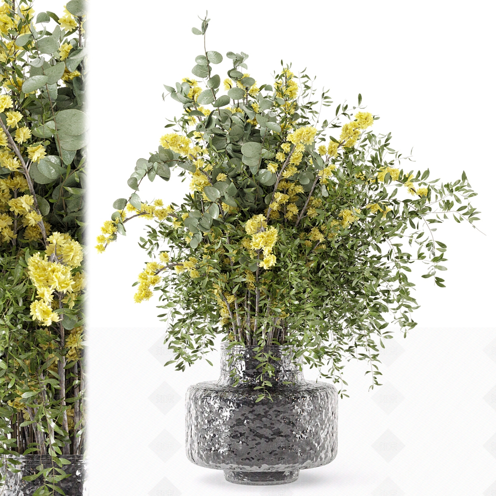 现代新中式花艺3D模型下载【ID:1187885926】