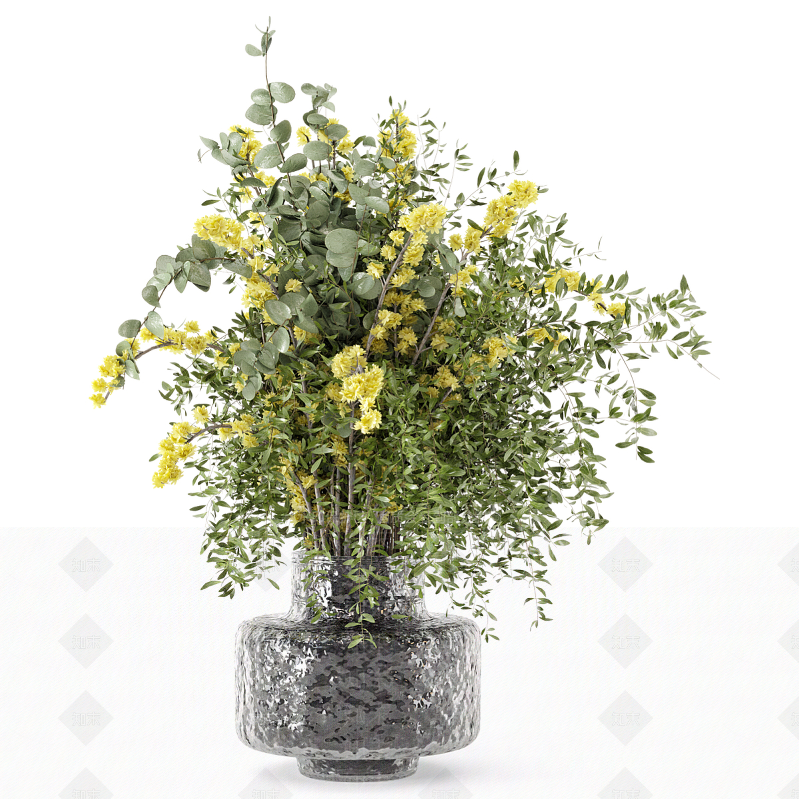 现代新中式花艺3D模型下载【ID:1187885926】