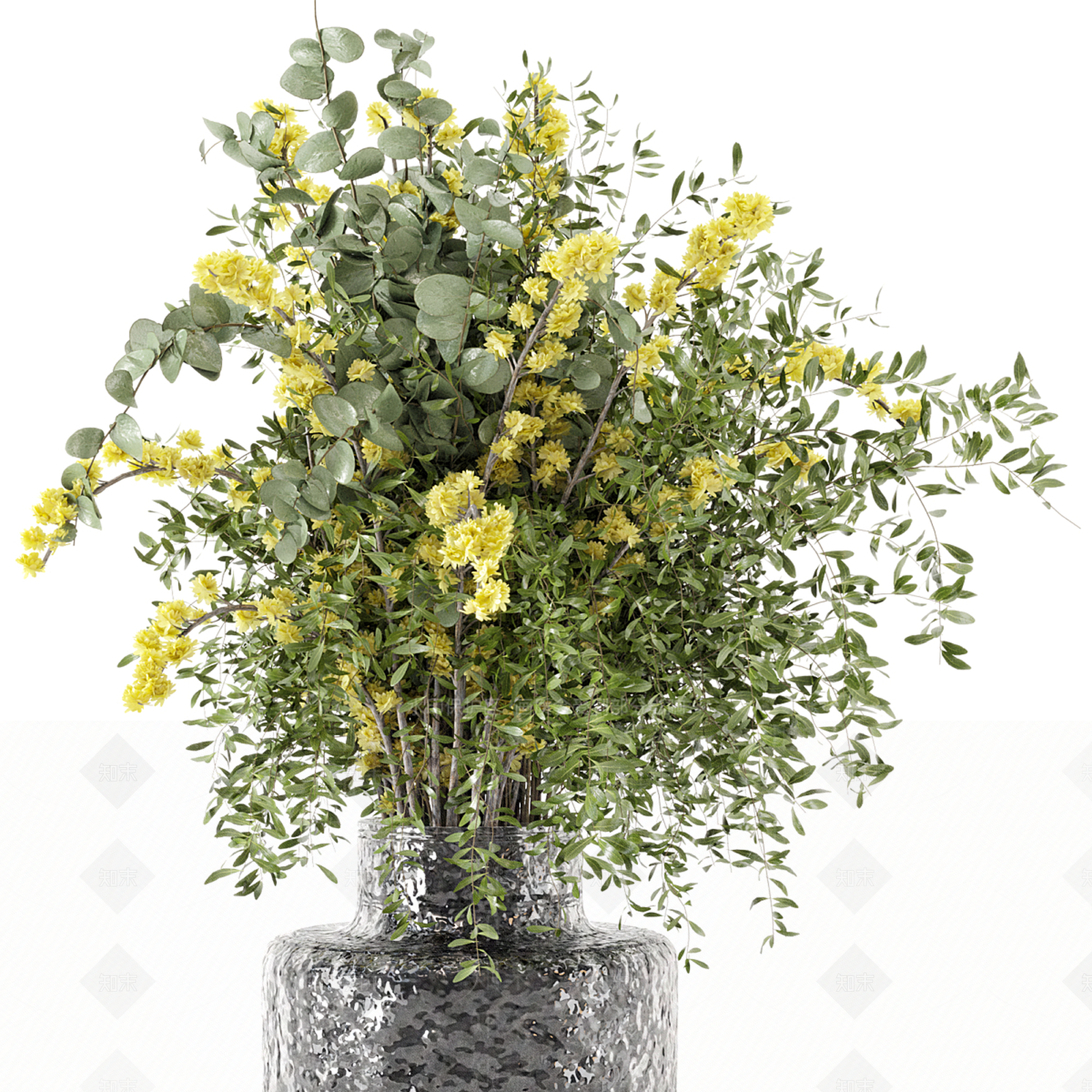 现代新中式花艺3D模型下载【ID:1187885926】
