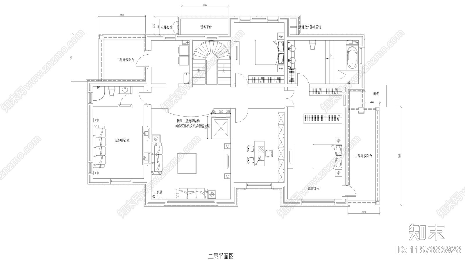 别墅施工图下载【ID:1187886928】