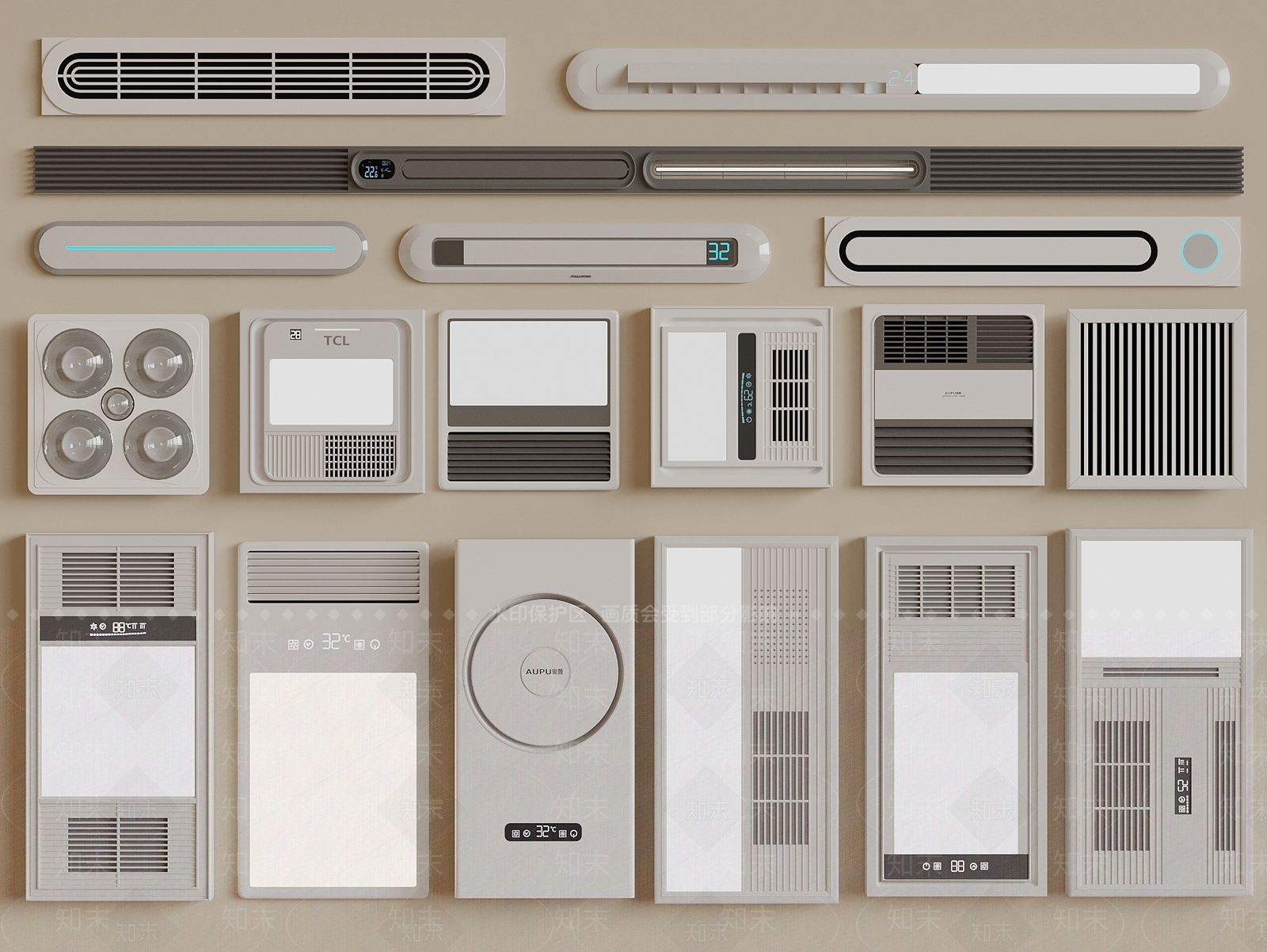 浴霸3D模型下载【ID:1187888090】