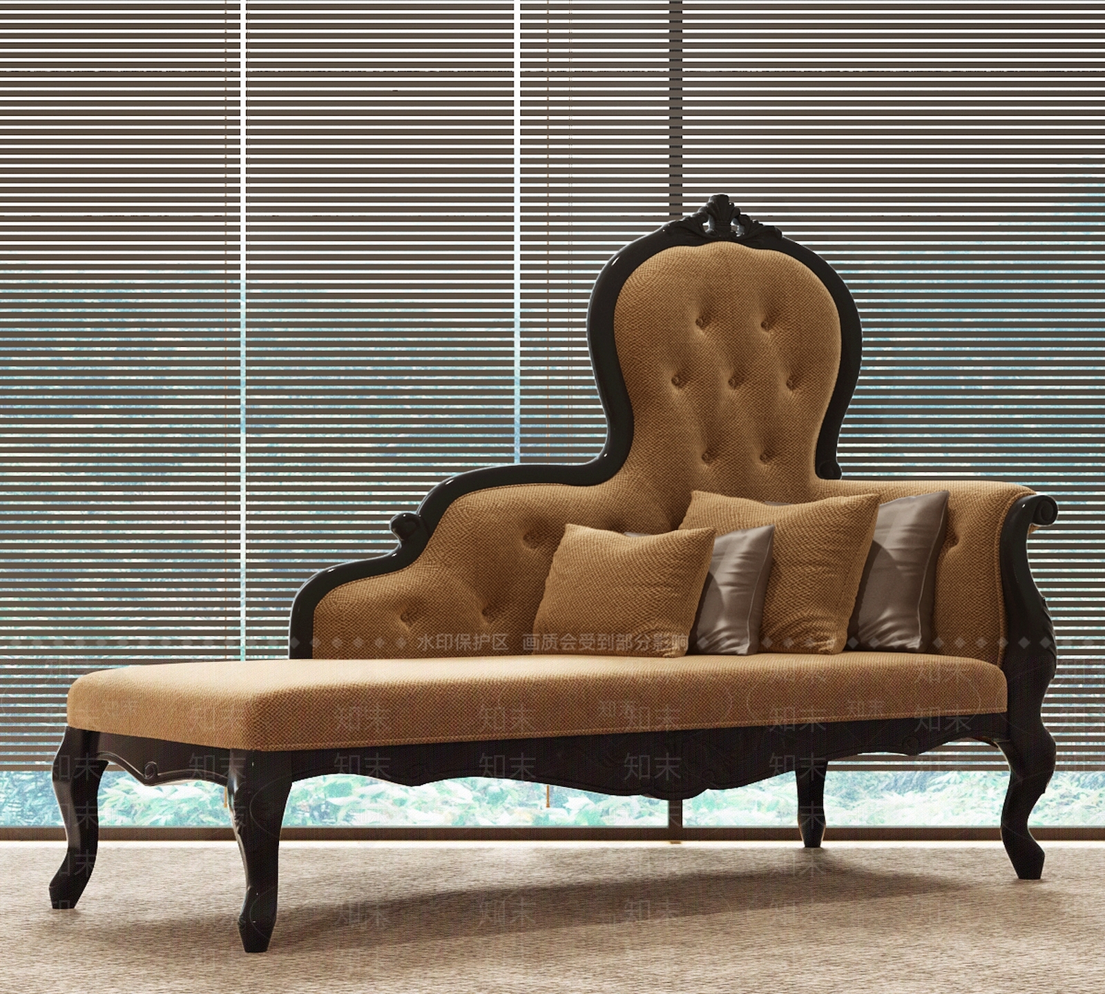 法式欧式贵妃椅SU模型下载【ID:1187893678】