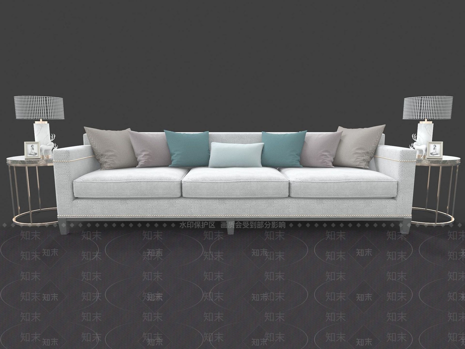 现代双人沙发3D模型下载【ID:1187895649】