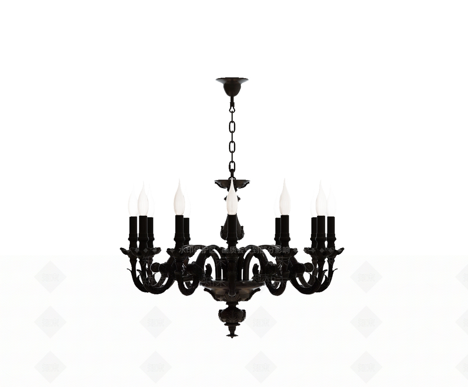 法式欧式吊灯SU模型下载【ID:1187896148】