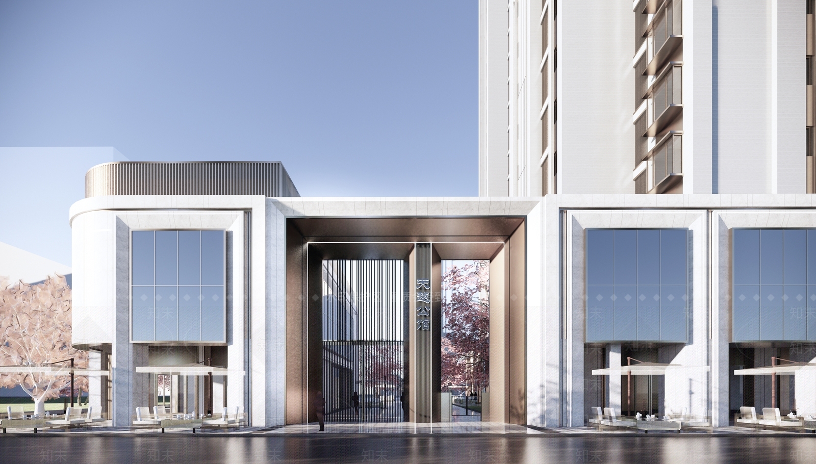 现代中式小公建SU模型下载【ID:1187901078】