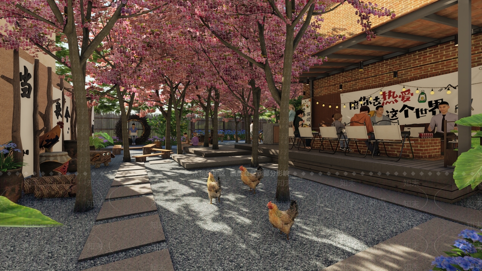 新中式乡村庭院SU模型下载【ID:1187906025】
