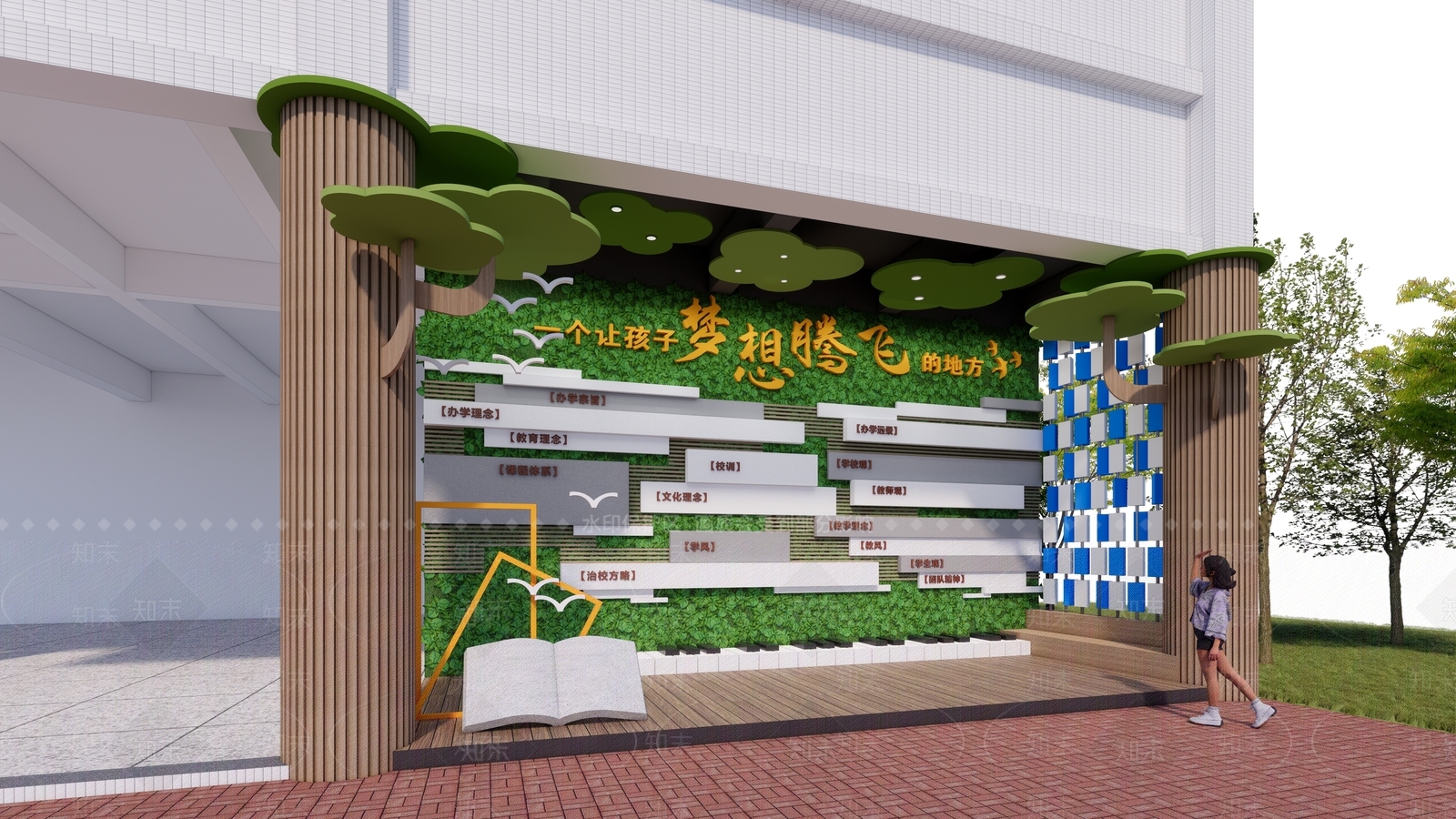 现代其他学校空间SU模型下载【ID:1187907235】