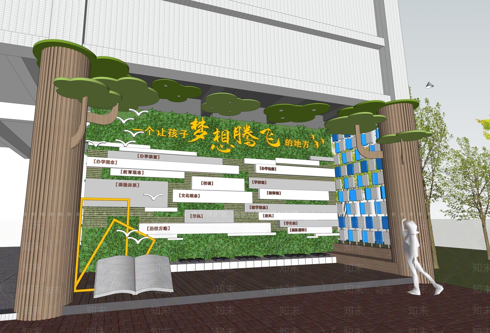 现代其他学校空间SU模型下载【ID:1187907235】