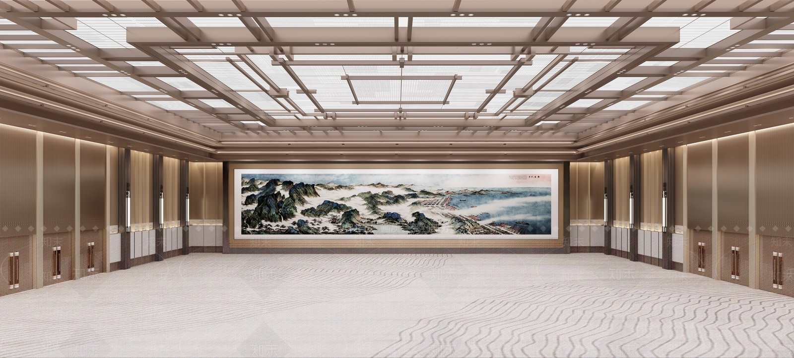 现代新中式接待室3D模型下载【ID:1187909646】
