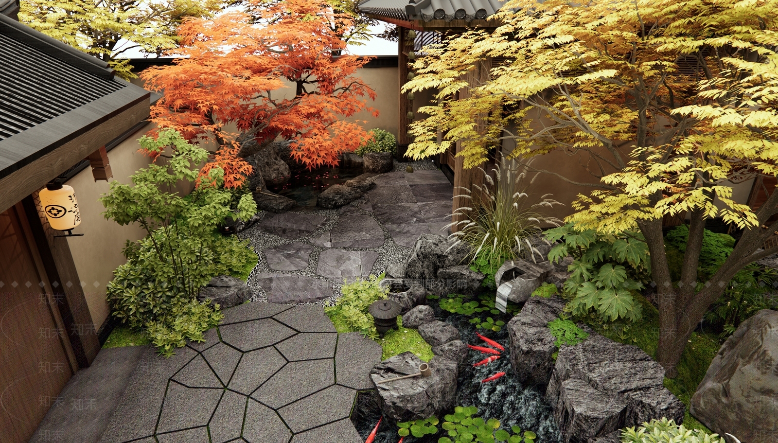 日式新中式乡村庭院SU模型下载【ID:1187909607】