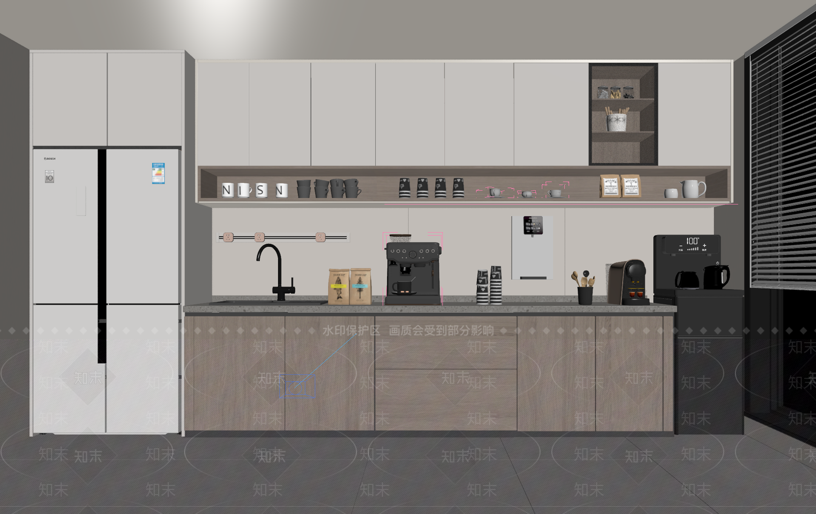 现代茶水间SU模型下载【ID:1187910358】