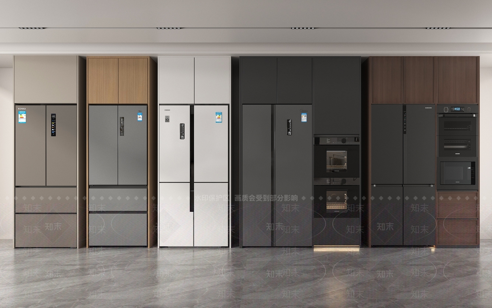 现代冰箱柜3D模型下载【ID:1187910911】