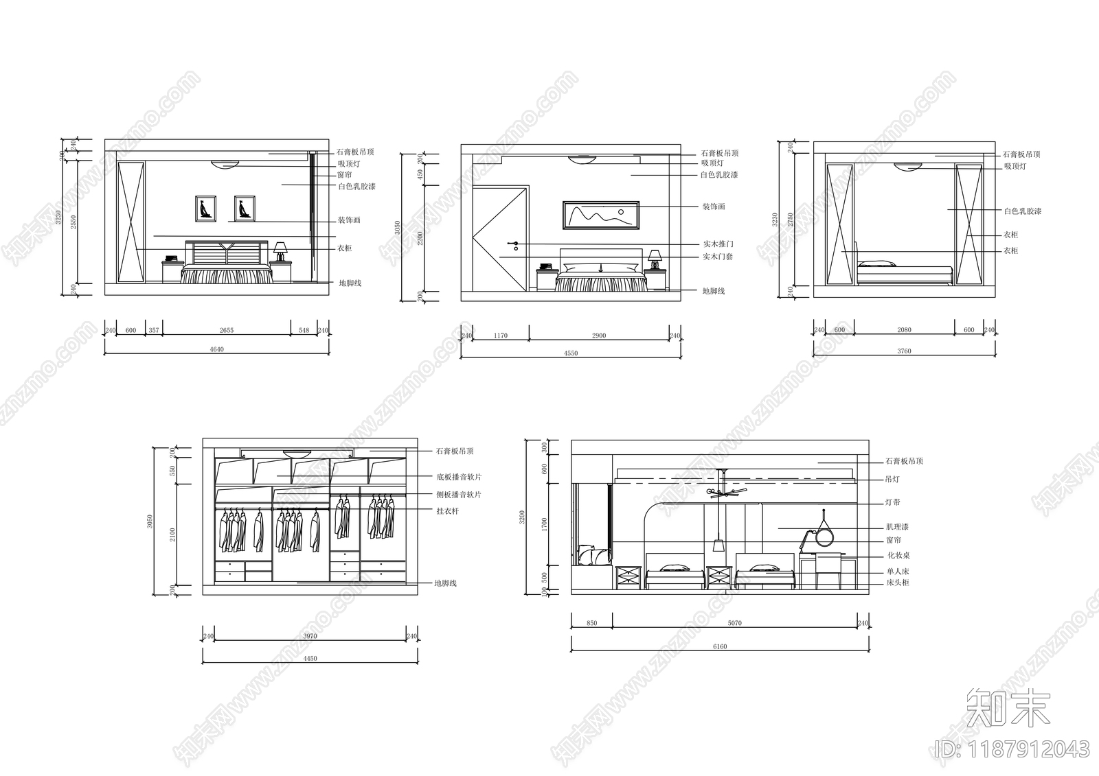 现代简约家装施工图下载【ID:1187912043】