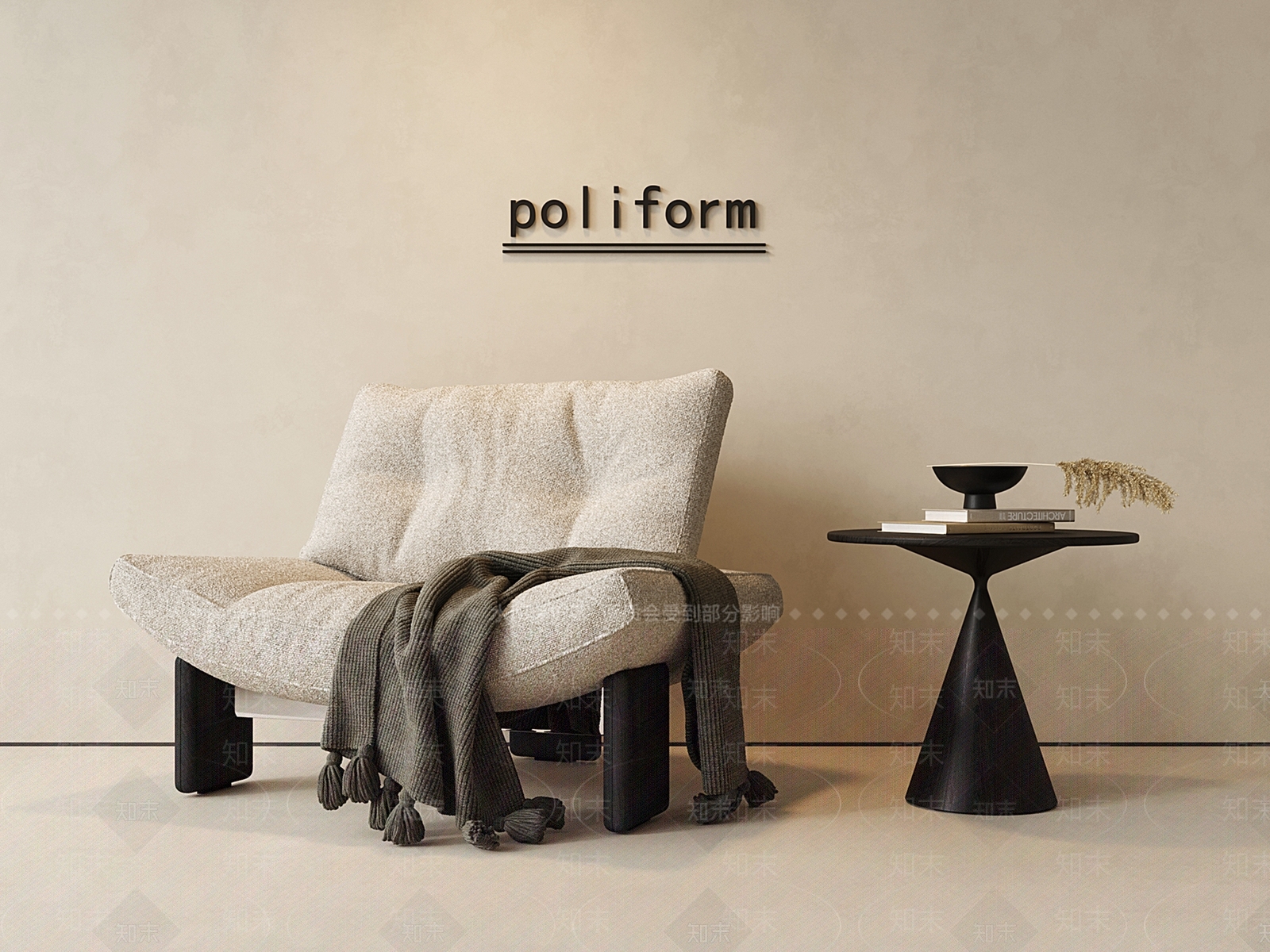 现代单人沙发SU模型下载【ID:1187913335】