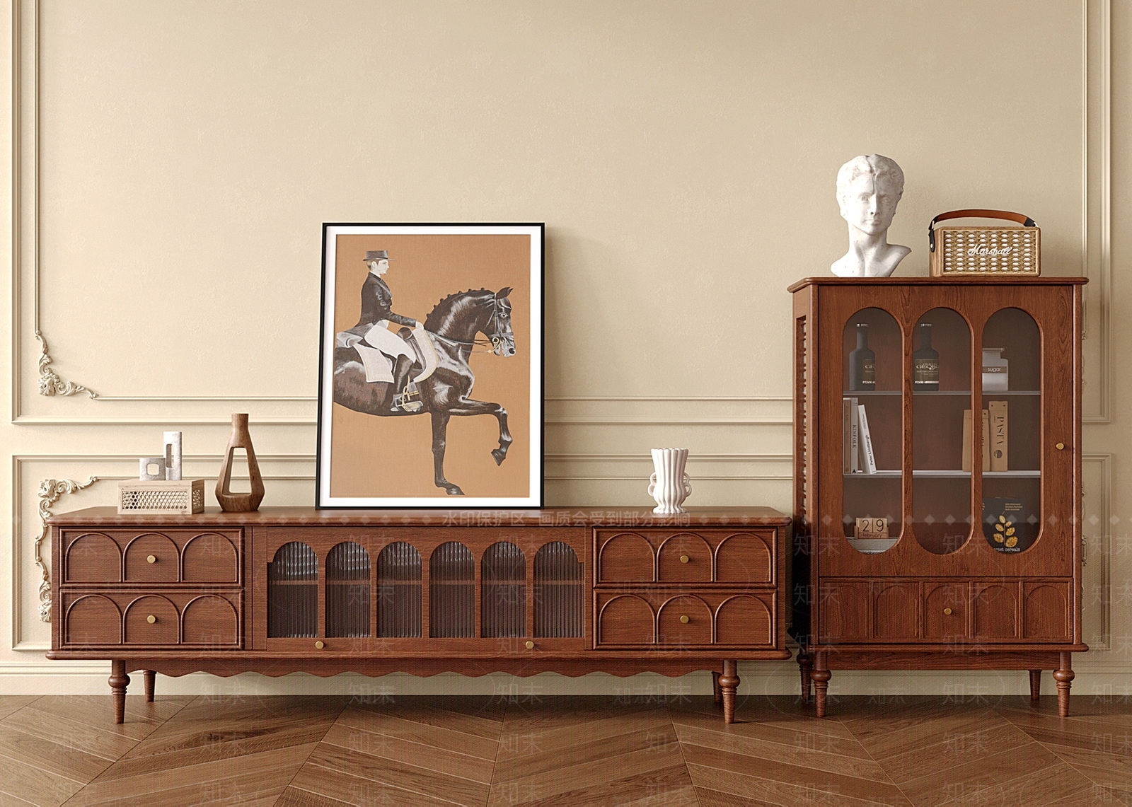 法式电视柜SU模型下载【ID:1187920980】