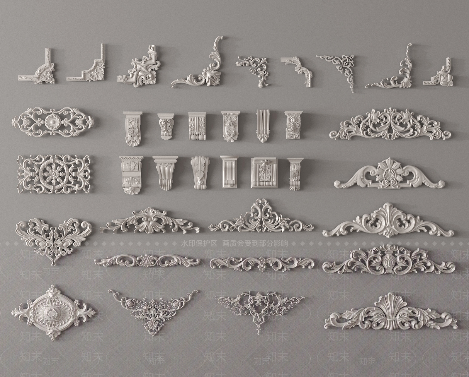欧式雕花SU模型下载【ID:1187921828】