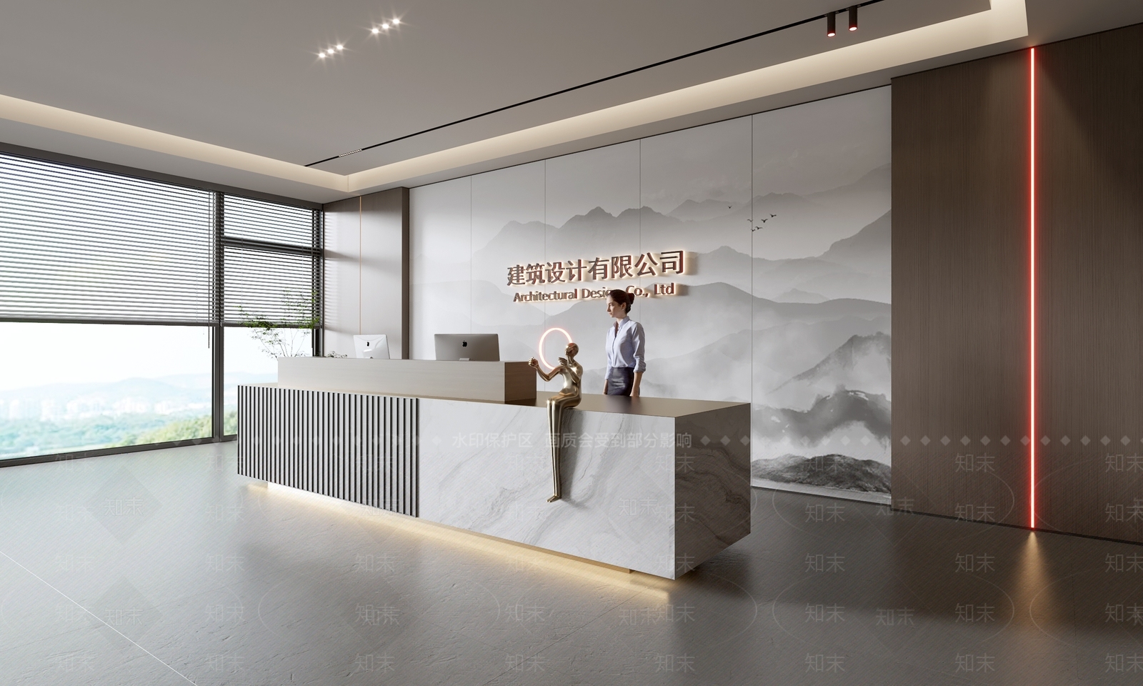 现代前台SU模型下载【ID:1187922343】
