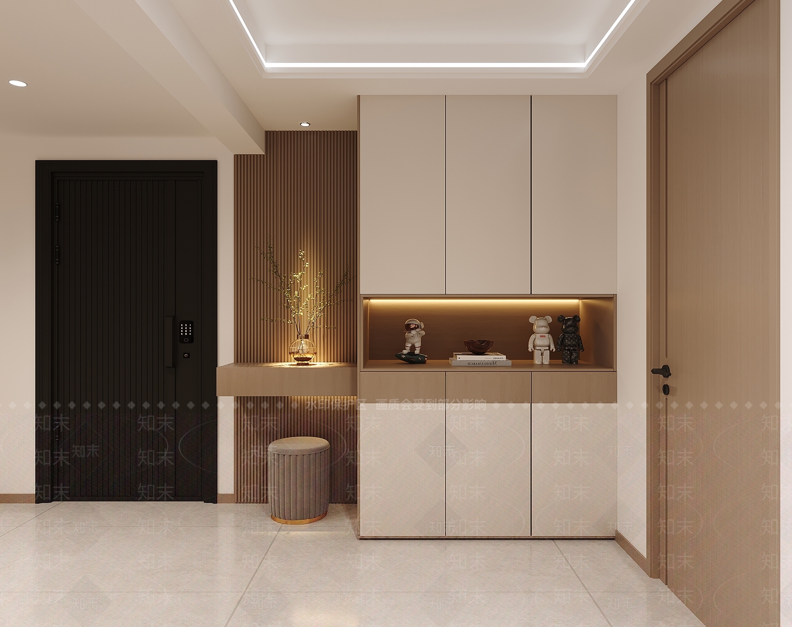 现代中式鞋柜3D模型下载【ID:1187923357】