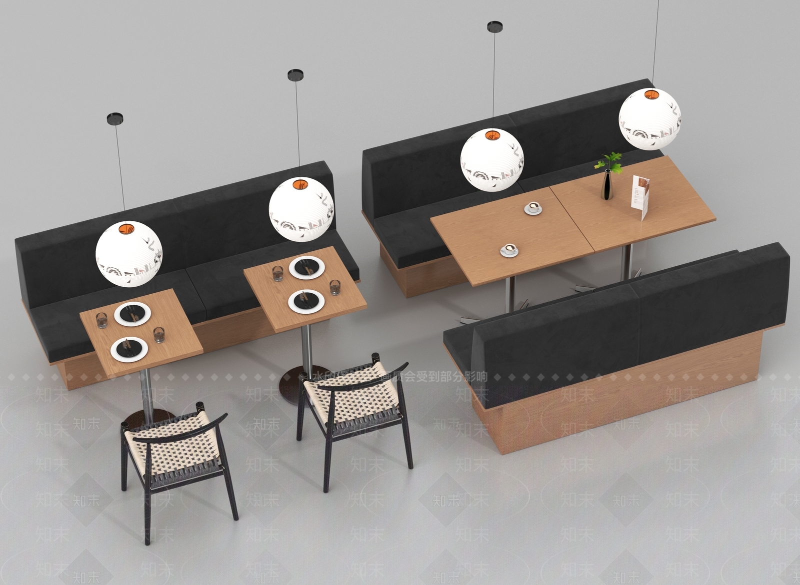 现代卡座沙发3D模型下载【ID:1187922680】