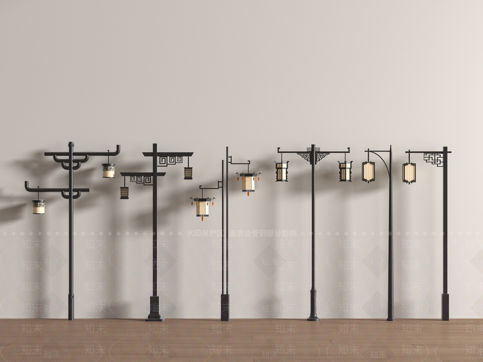 中式路灯SU模型下载【ID:1187923152】