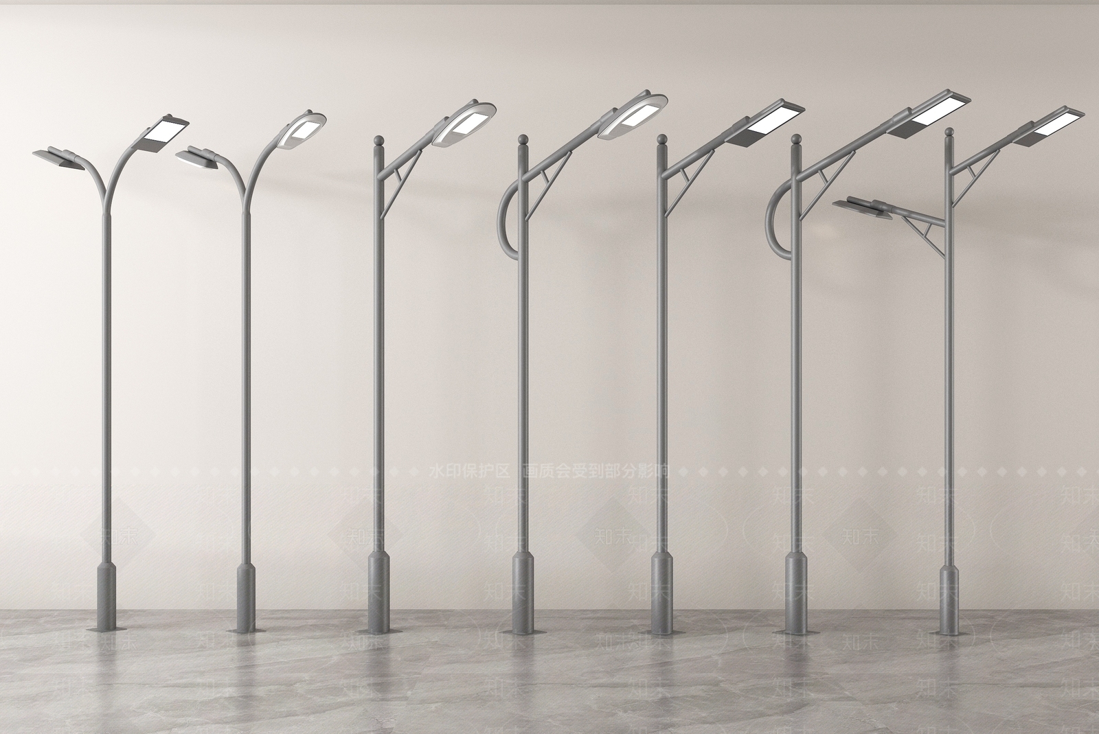 现代路灯SU模型下载【ID:1187923045】