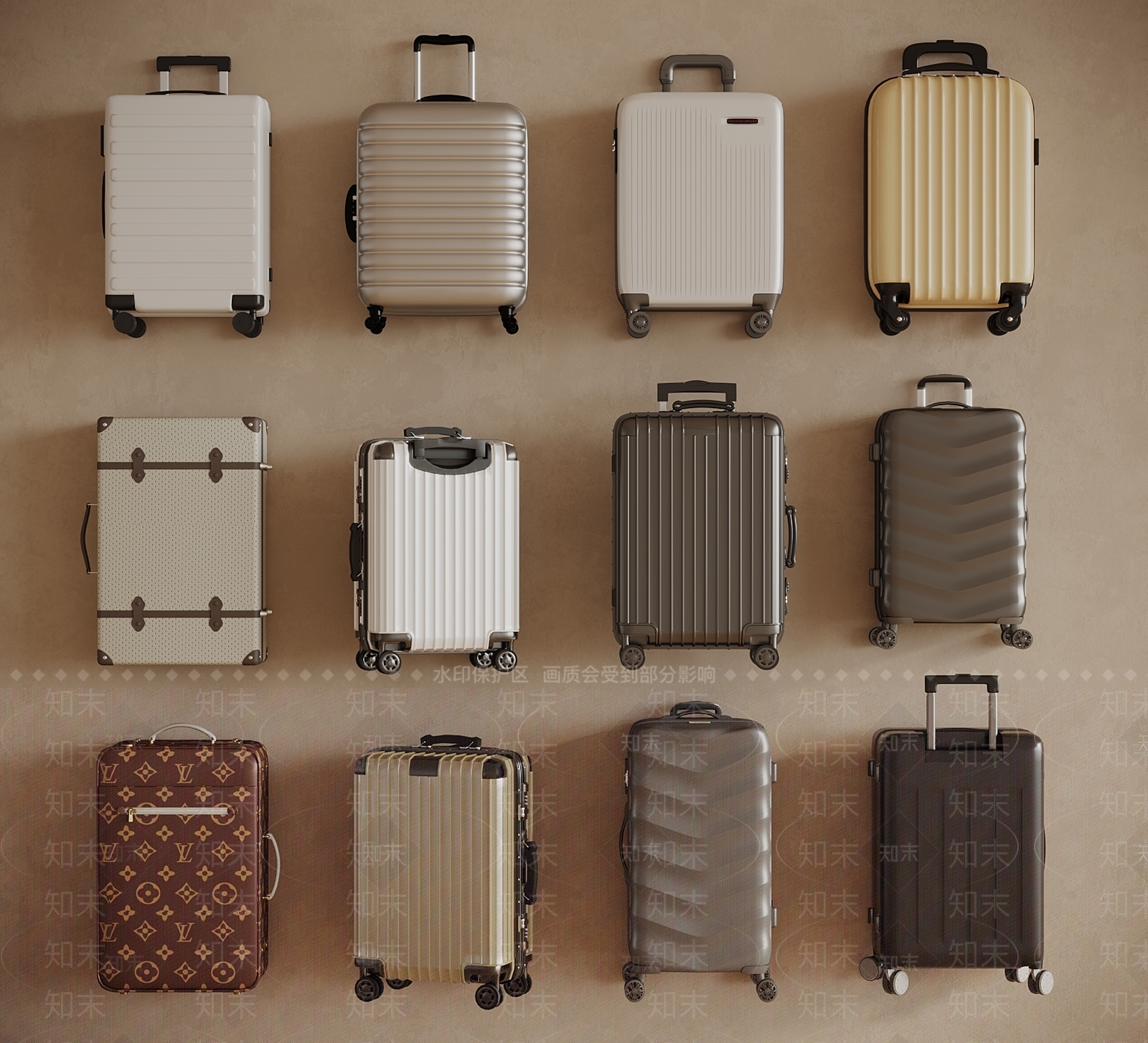 行李箱3D模型下载【ID:1187926333】