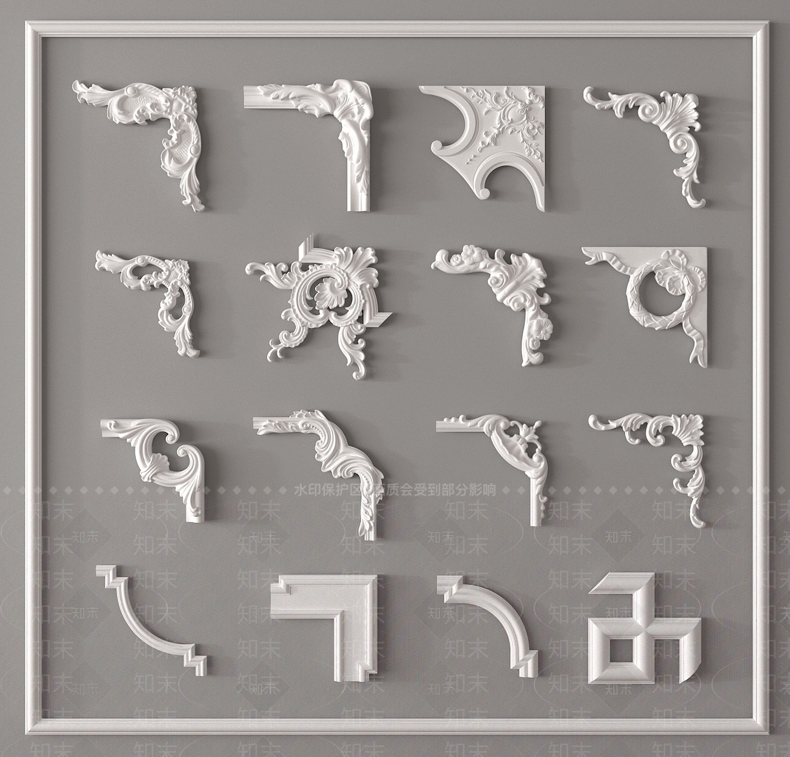 欧式雕花SU模型下载【ID:1187927551】