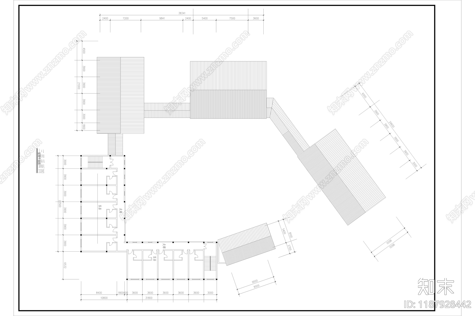 新中式简约民宿建筑cad施工图下载【ID:1187928442】