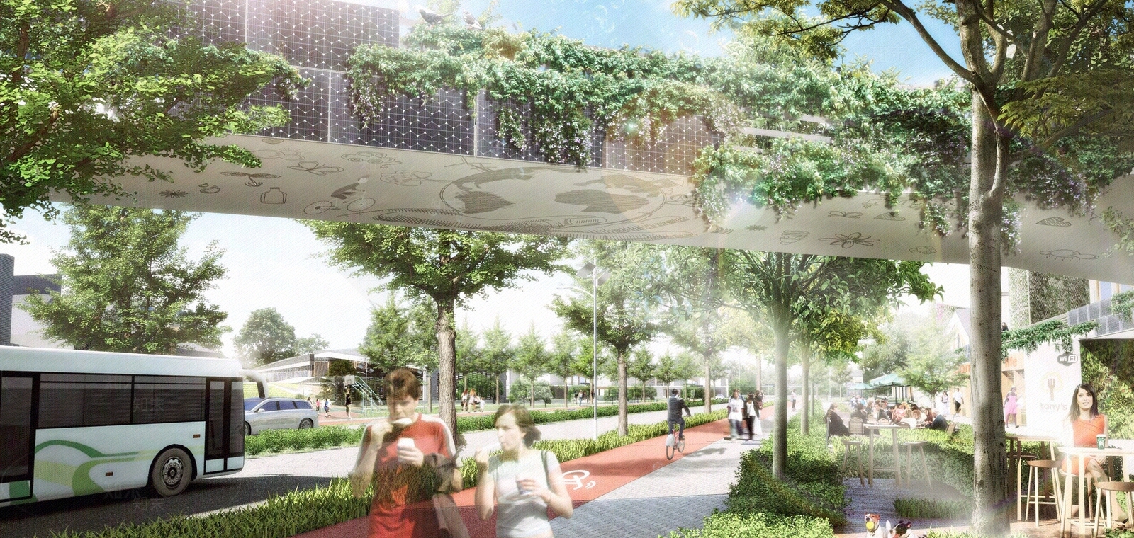 现代街道外景贴图下载【ID:1187929072】
