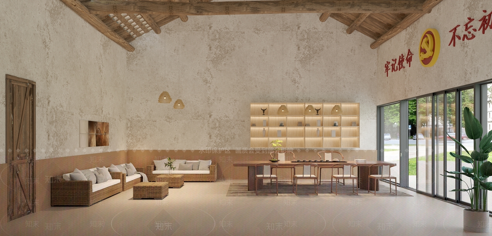 极简侘寂茶叶店3D模型下载【ID:1187933733】