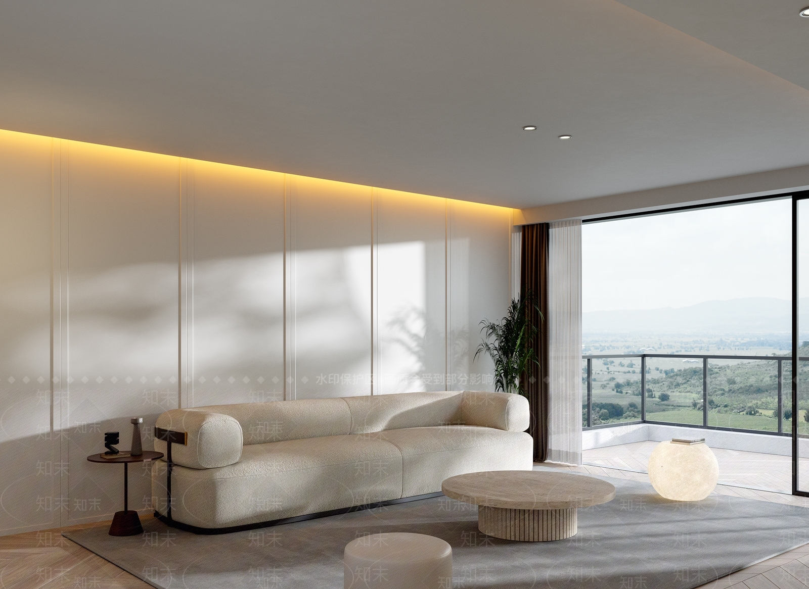 法式简约家居客厅3D模型下载【ID:1187933616】