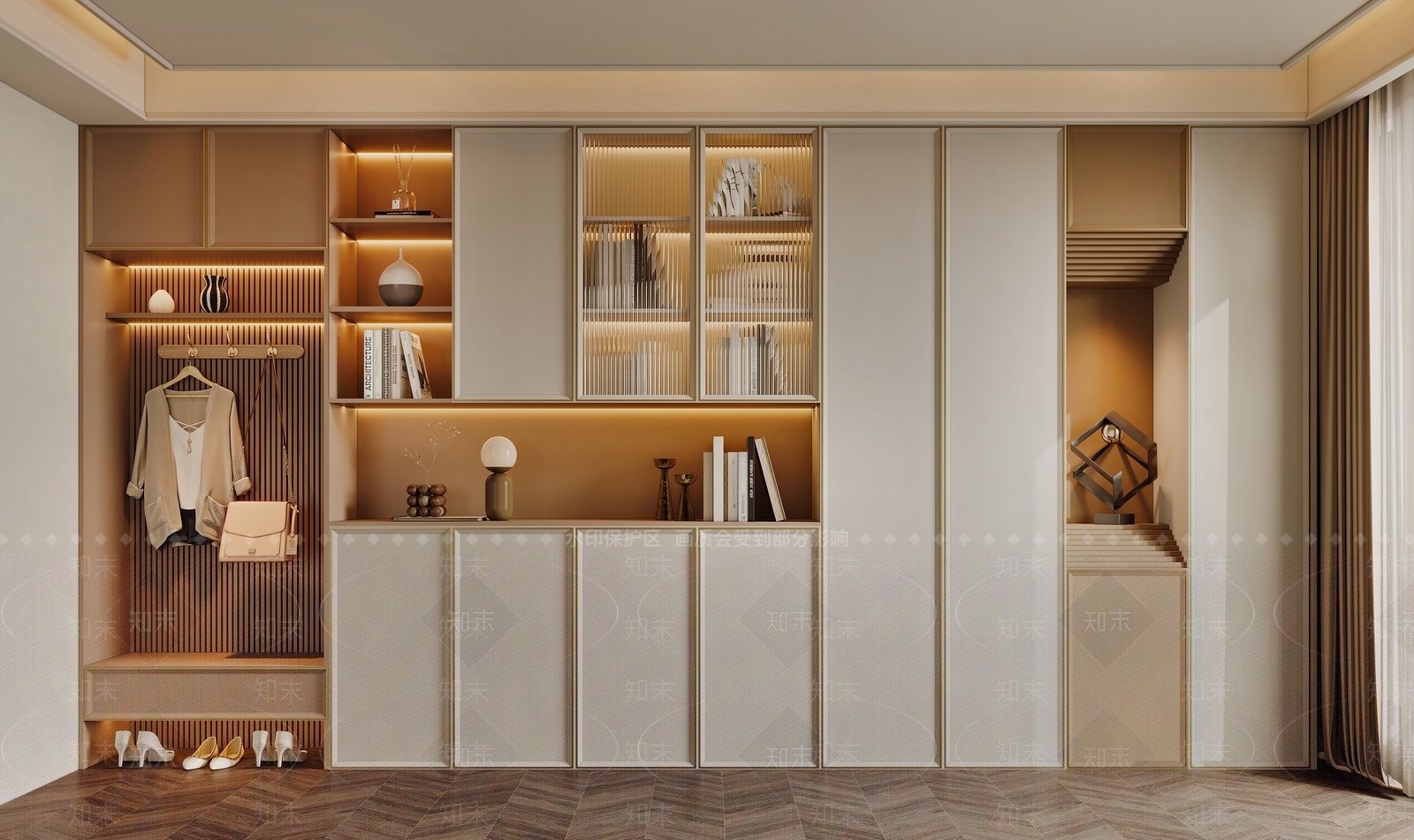 中古北欧鞋柜3D模型下载【ID:1187934991】