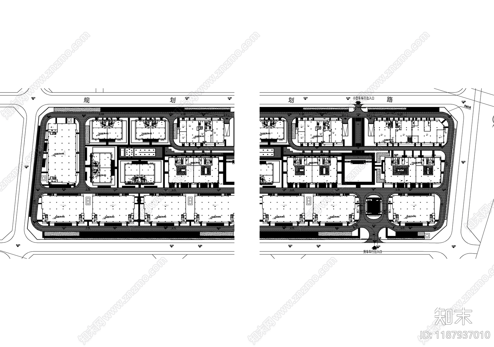 产业园景观cad施工图下载【ID:1187937010】