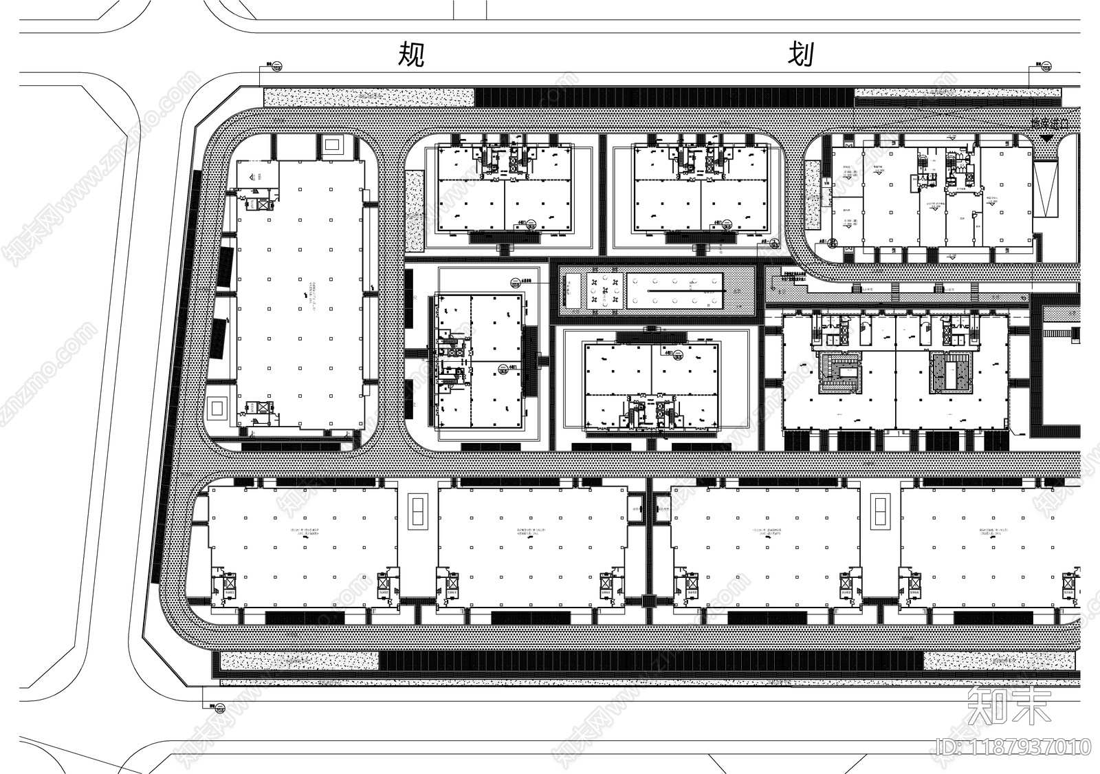 产业园景观cad施工图下载【ID:1187937010】