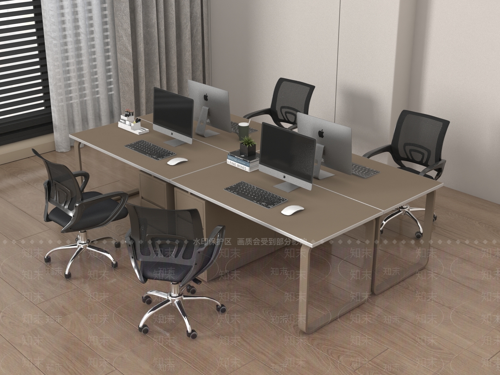 现代办公桌椅3D模型下载【ID:1187937086】