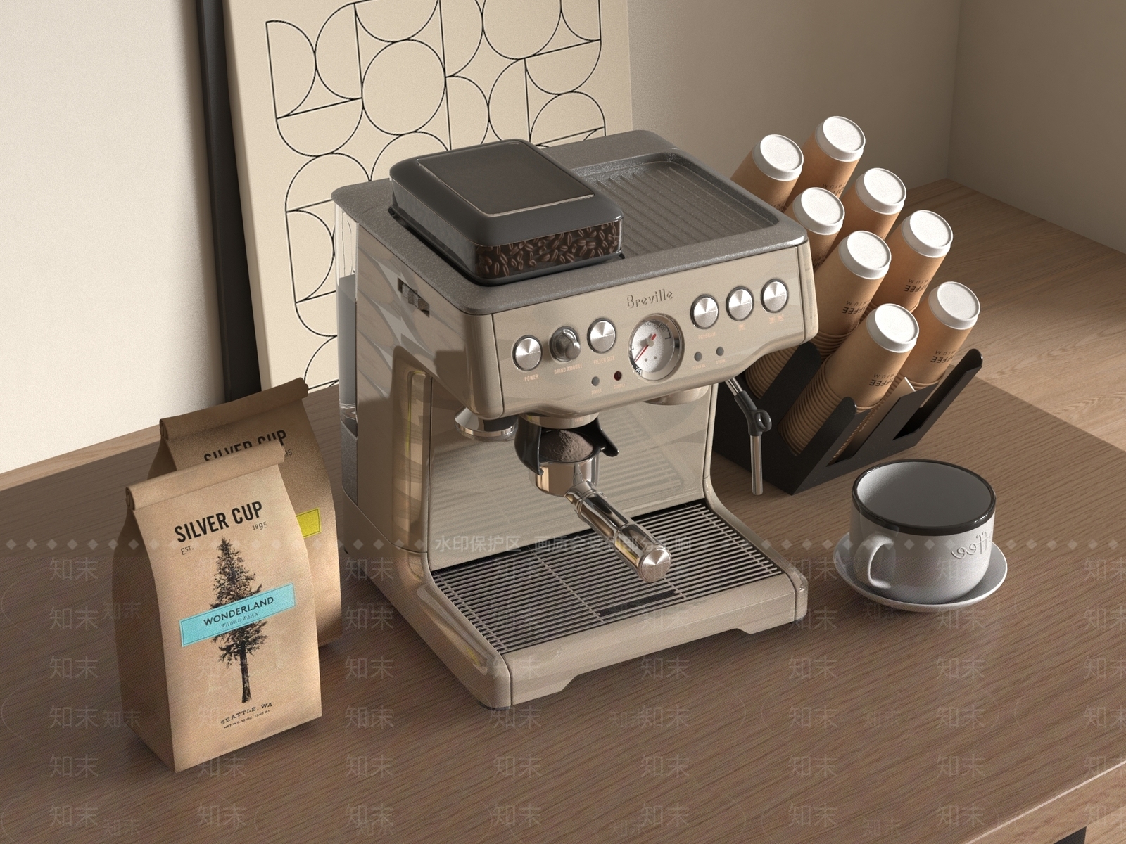 咖啡机SU模型下载【ID:1187937645】