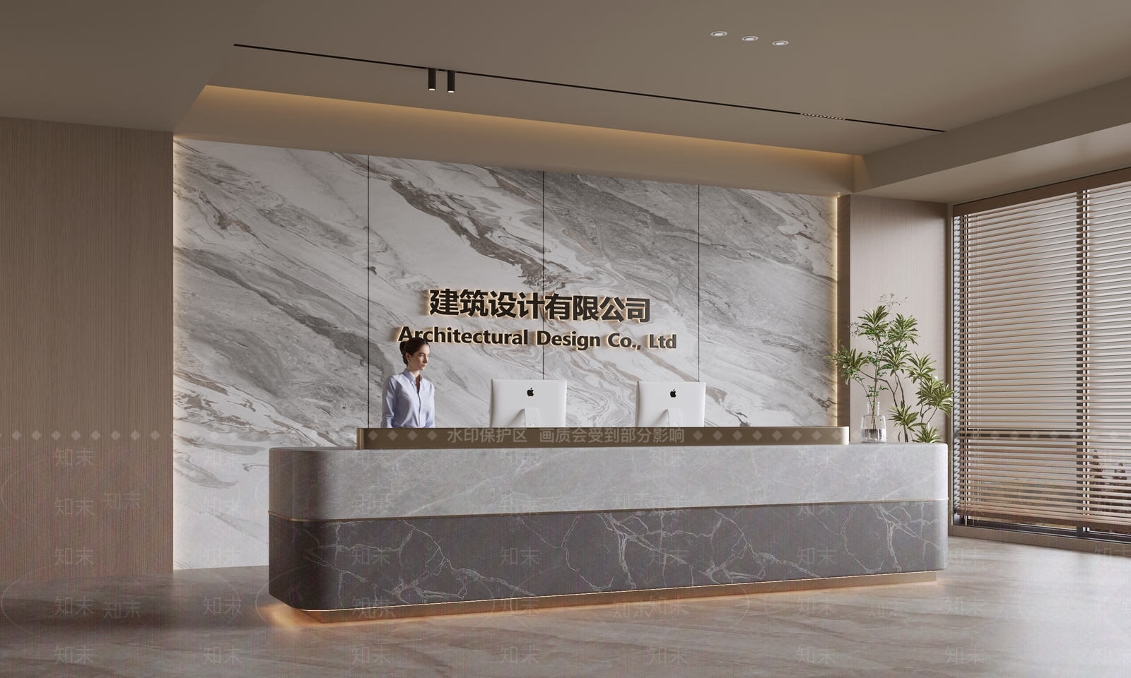 现代前台3D模型下载【ID:1187937513】