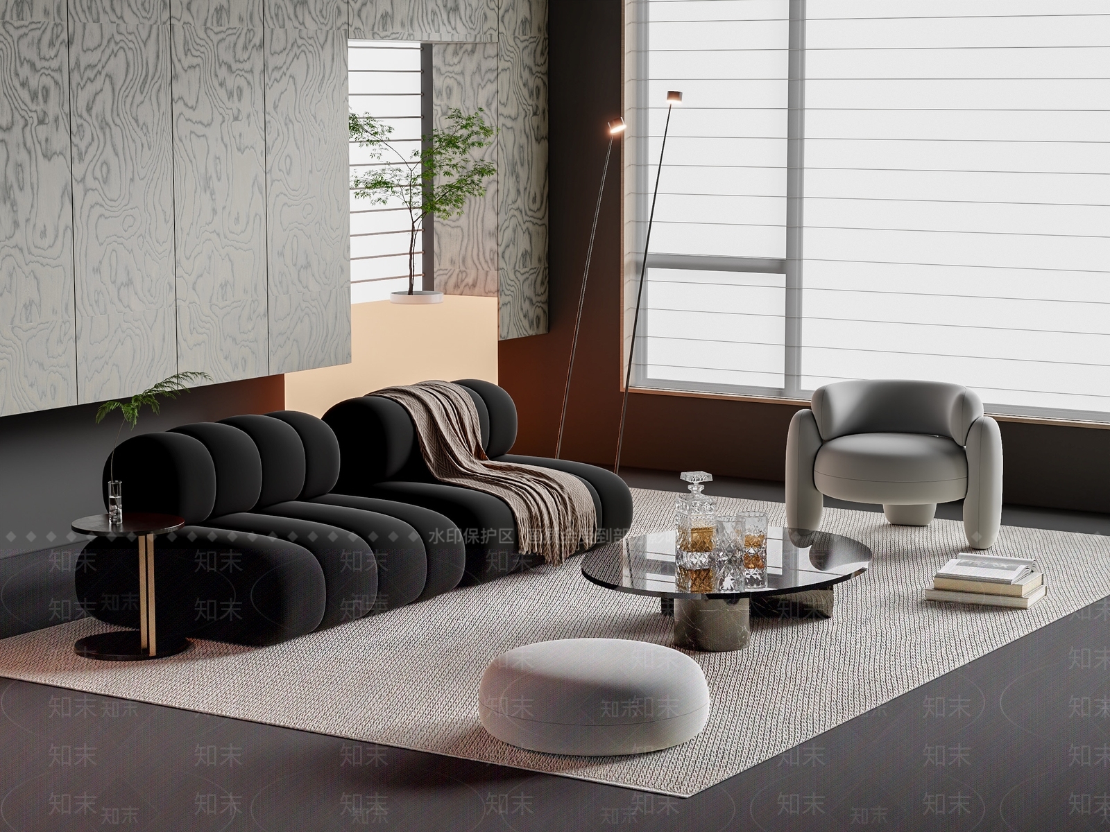 现代家居客厅3D模型下载【ID:1221517294】
