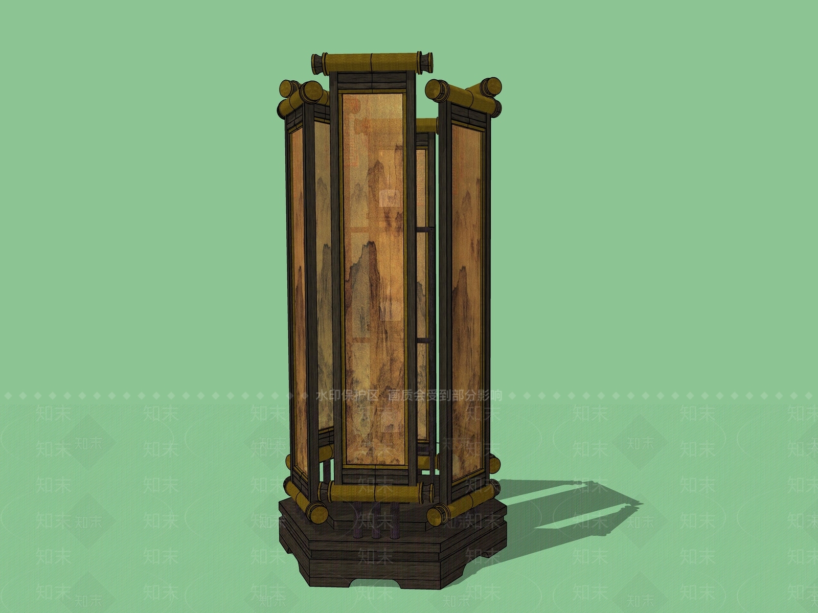 中式落地灯SU模型下载【ID:1187939411】