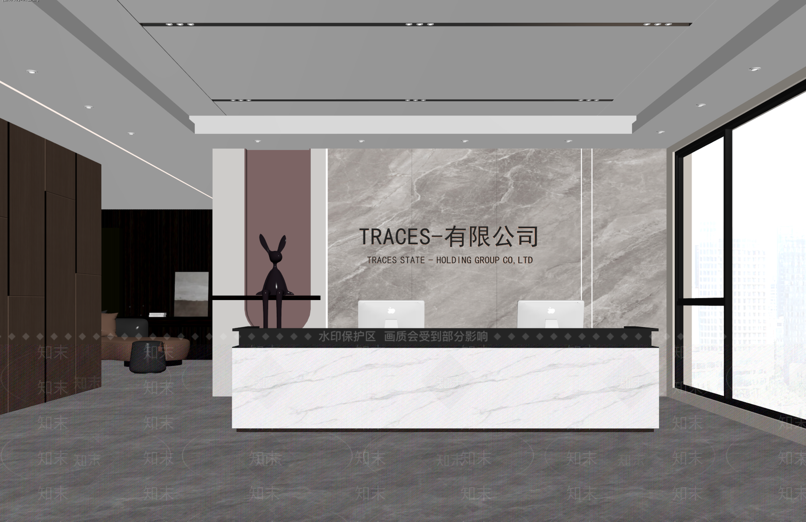 现代办公大堂SU模型下载【ID:1187939741】