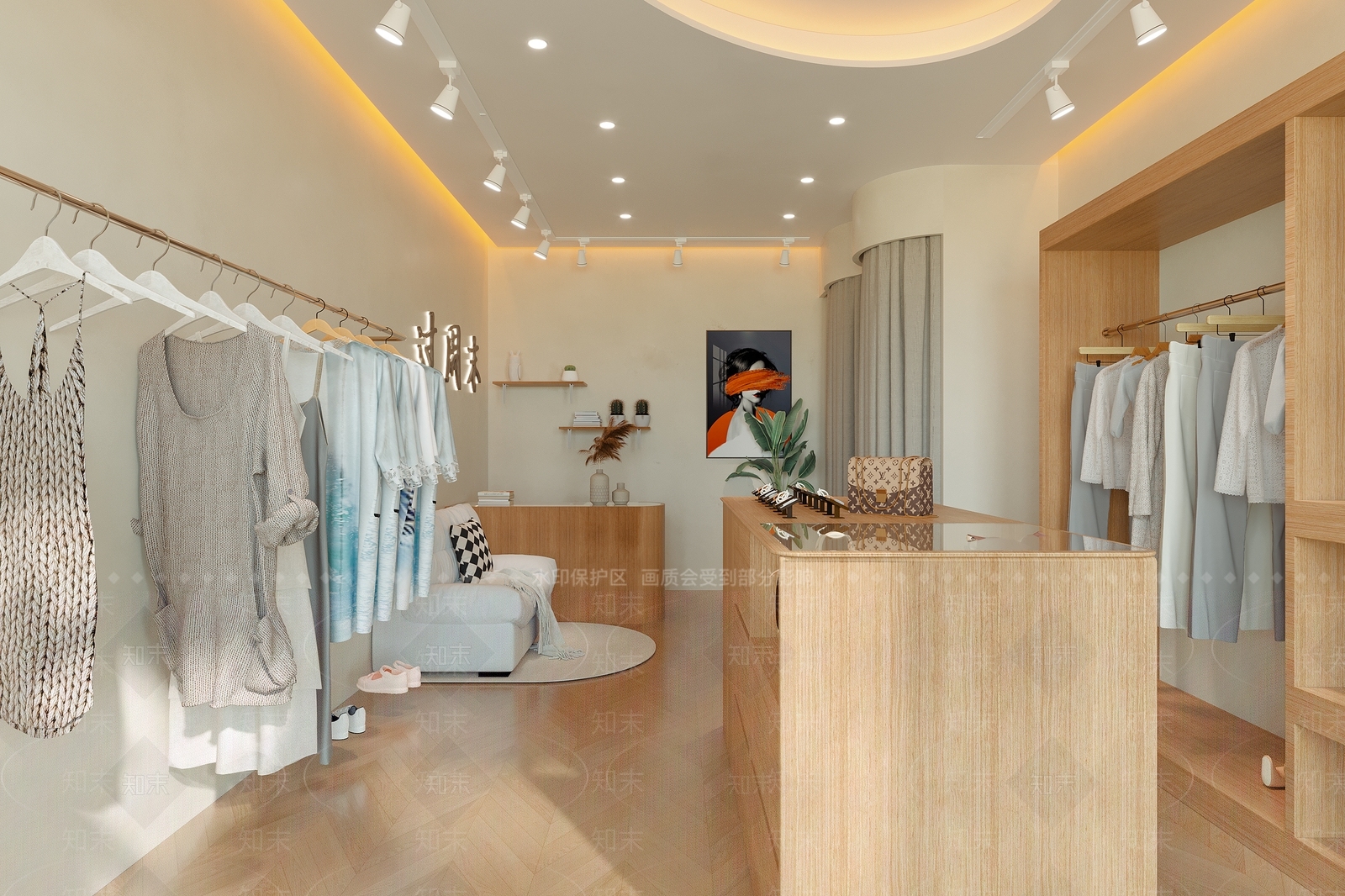 现代法式服装店3D模型下载【ID:1187940158】