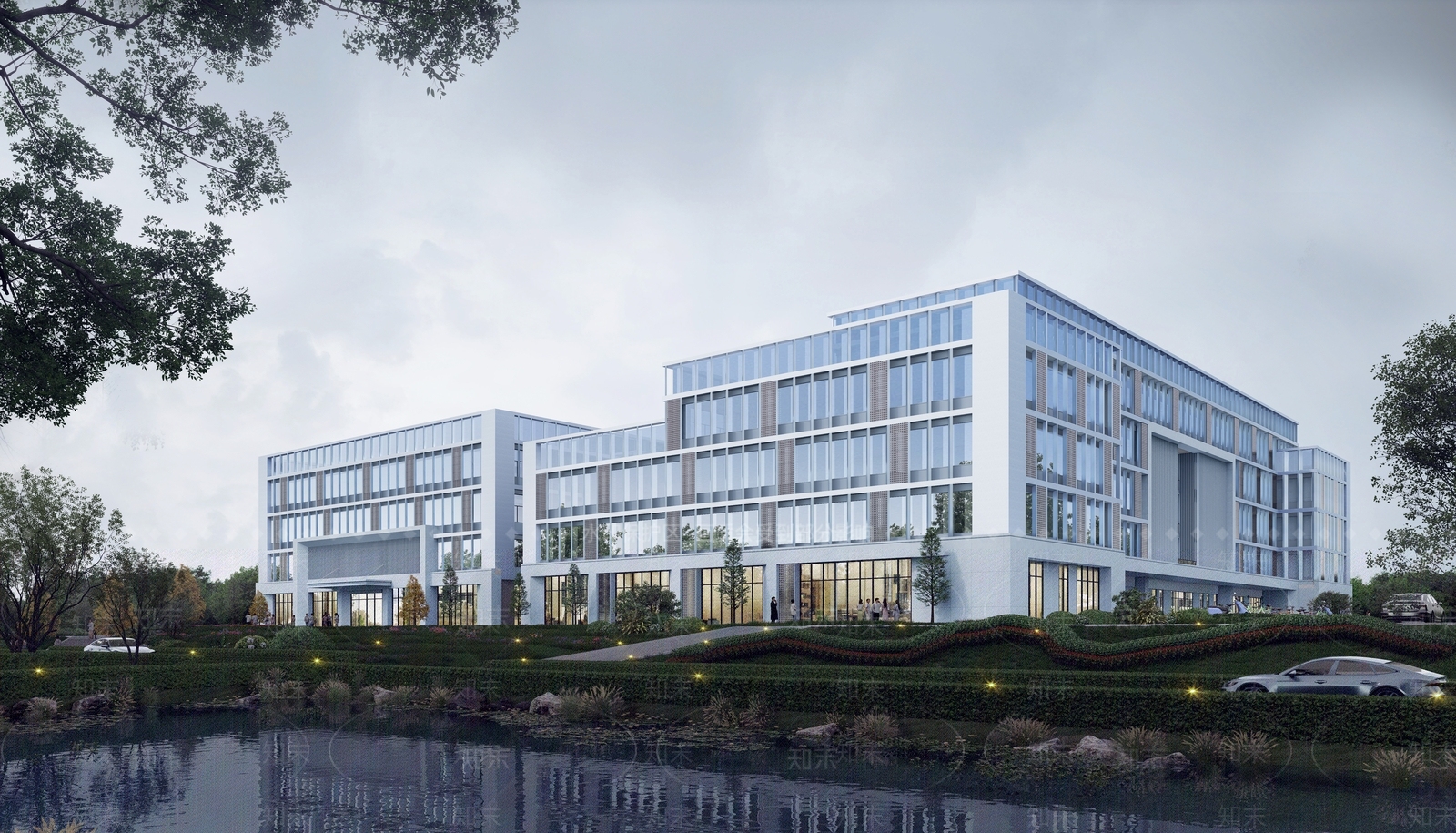 现代简约学校建筑SU模型下载【ID:1187942488】