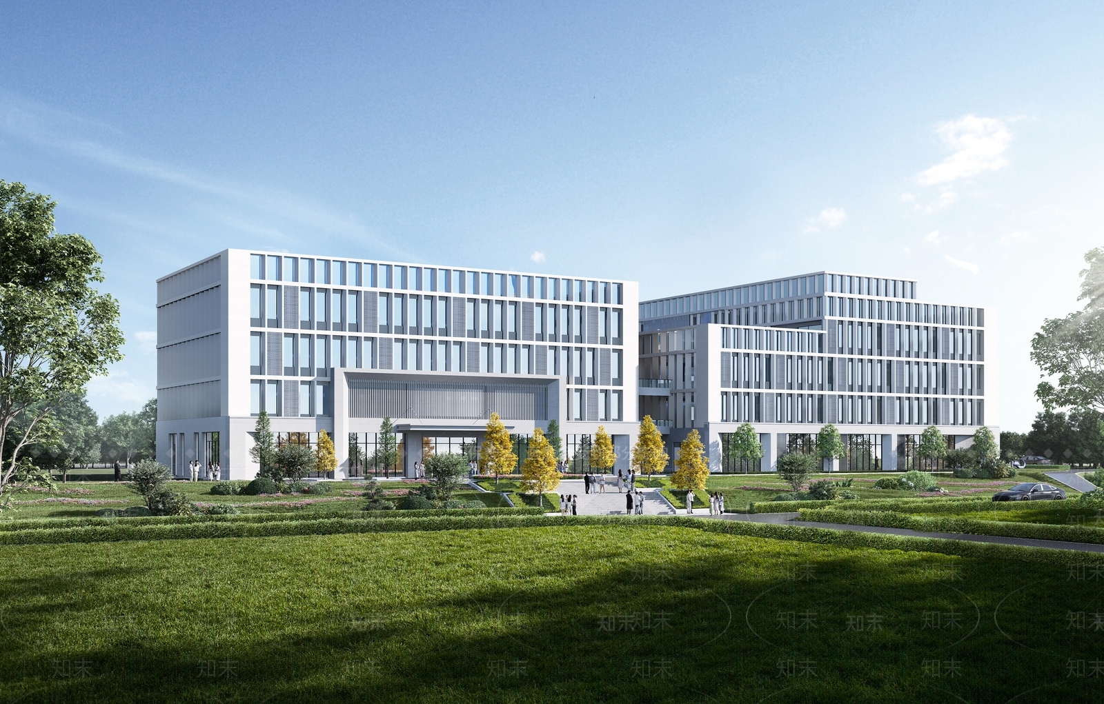 现代简约学校建筑SU模型下载【ID:1187942488】
