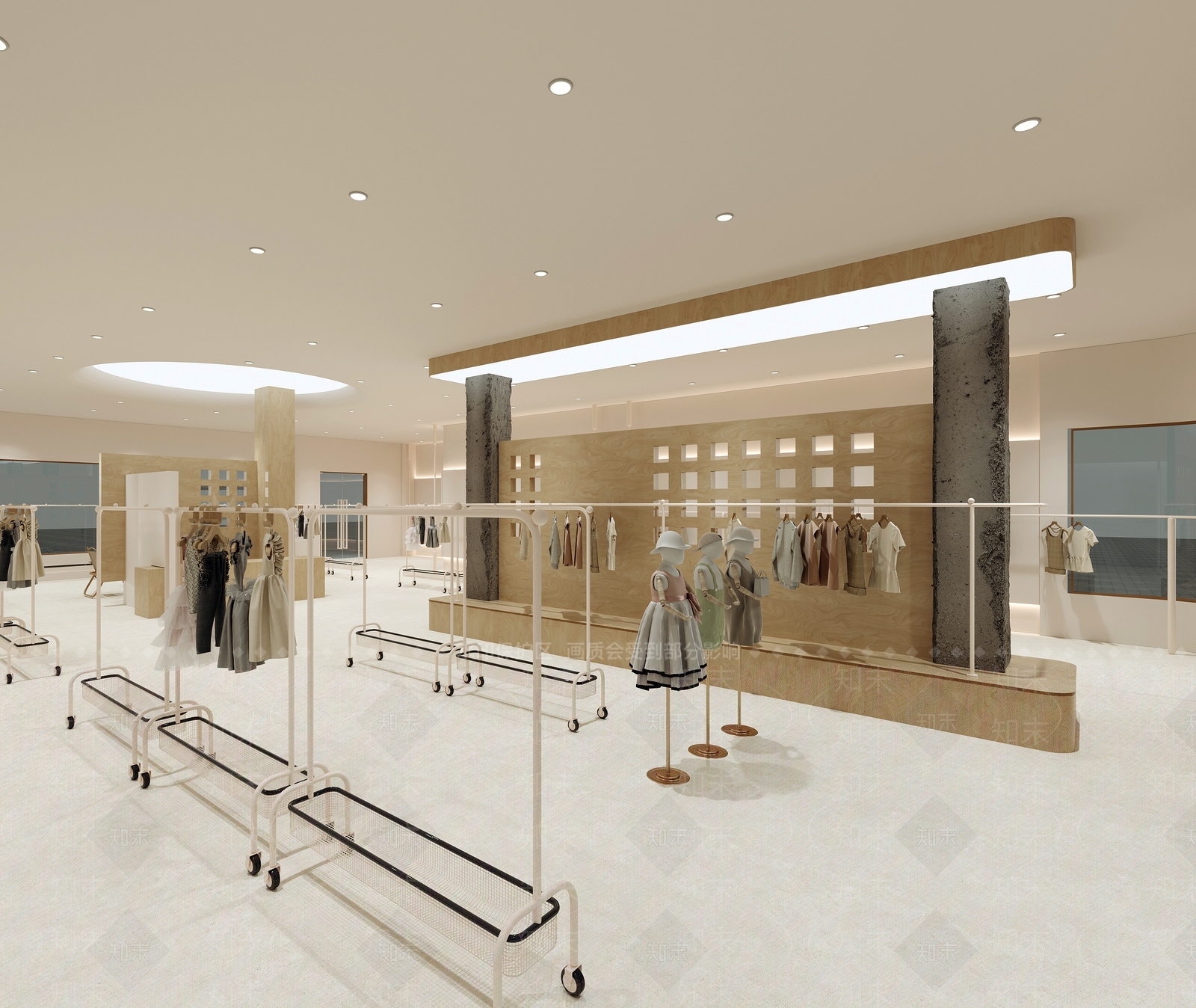 现代奶油服装店3D模型下载【ID:1187942360】