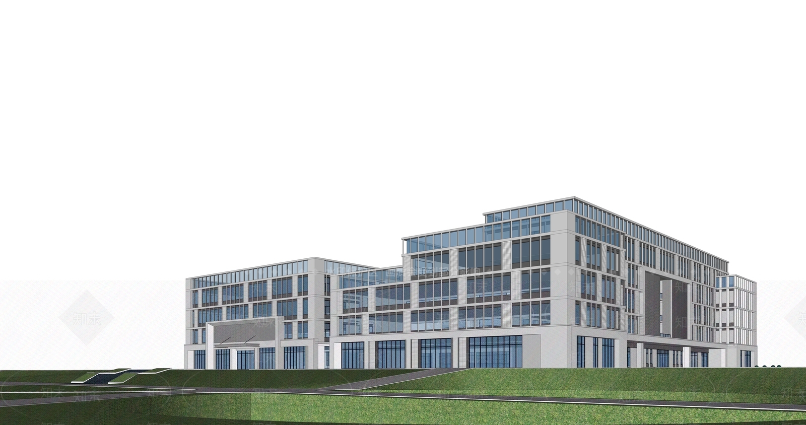 现代简约学校建筑SU模型下载【ID:1187942488】