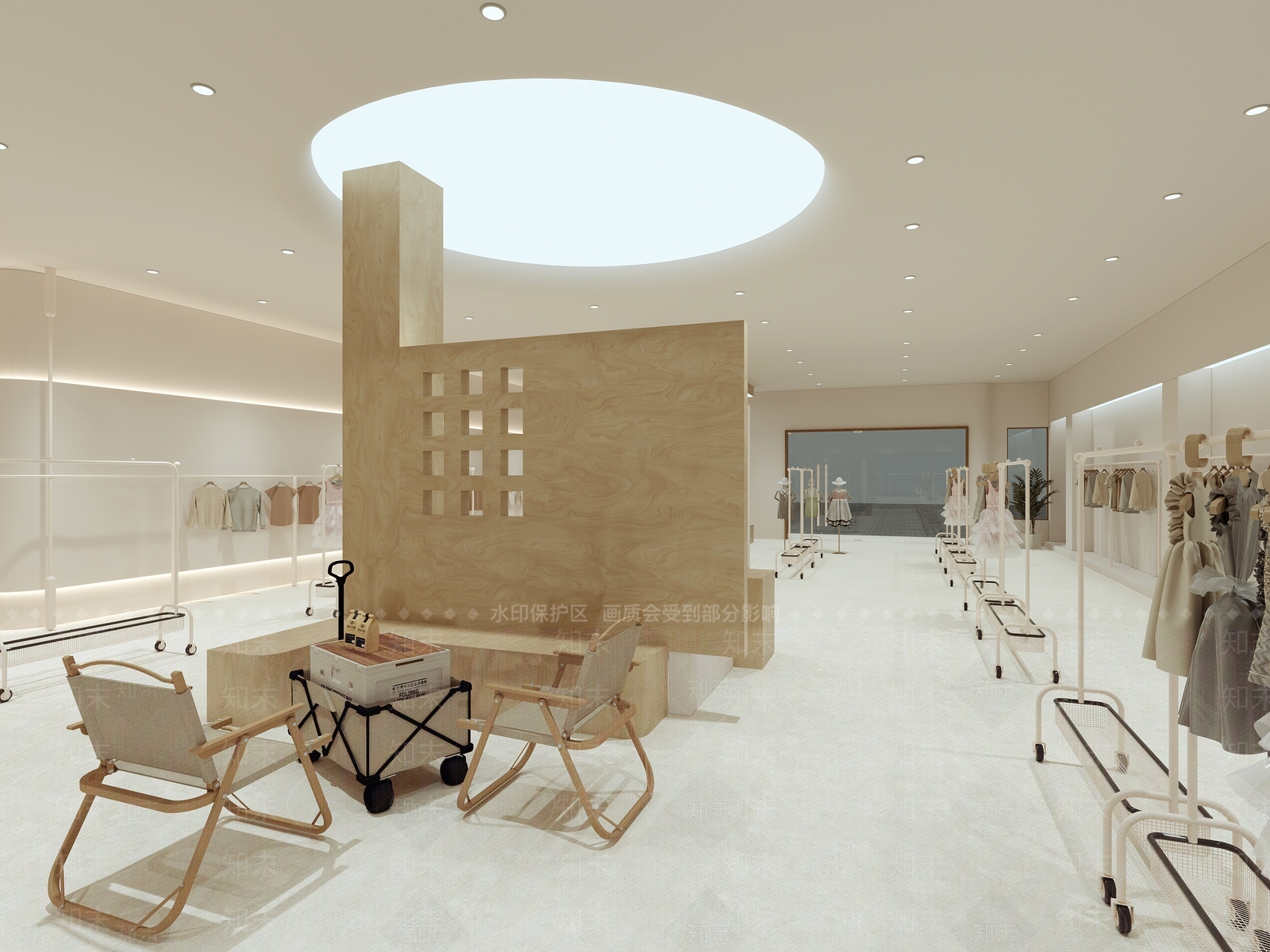 奶油服装店SU模型下载【ID:1187943279】