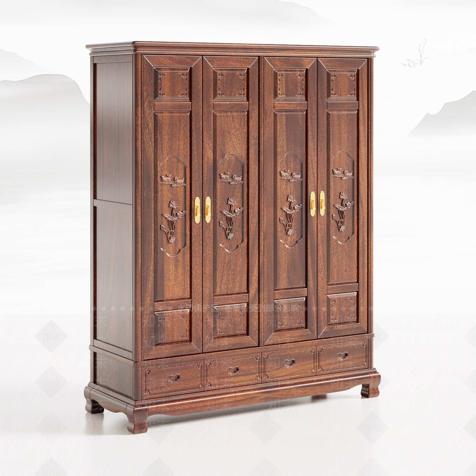 新中式中式衣柜3D模型下载【ID:1187945013】