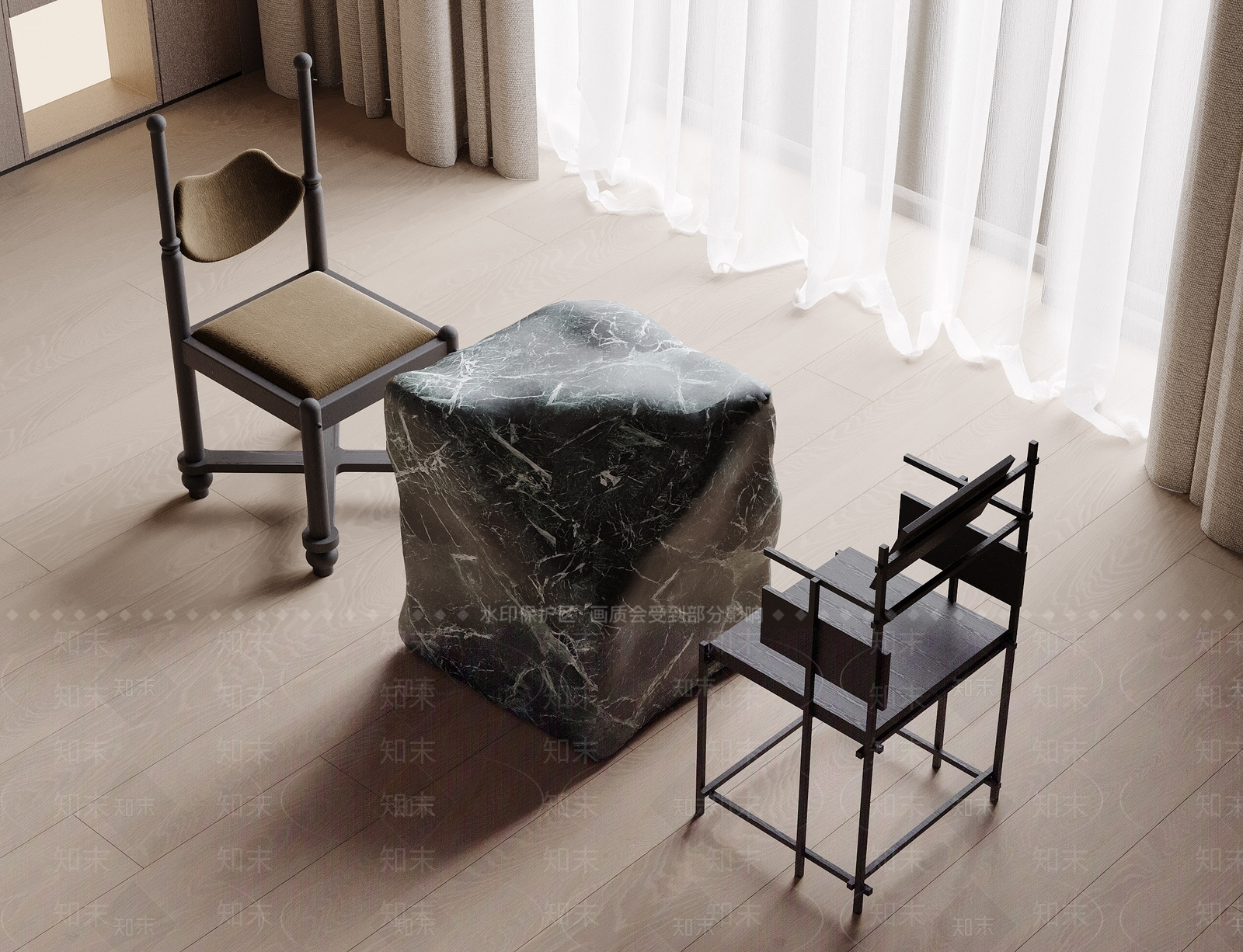 现代意式餐桌椅3D模型下载【ID:1187953292】