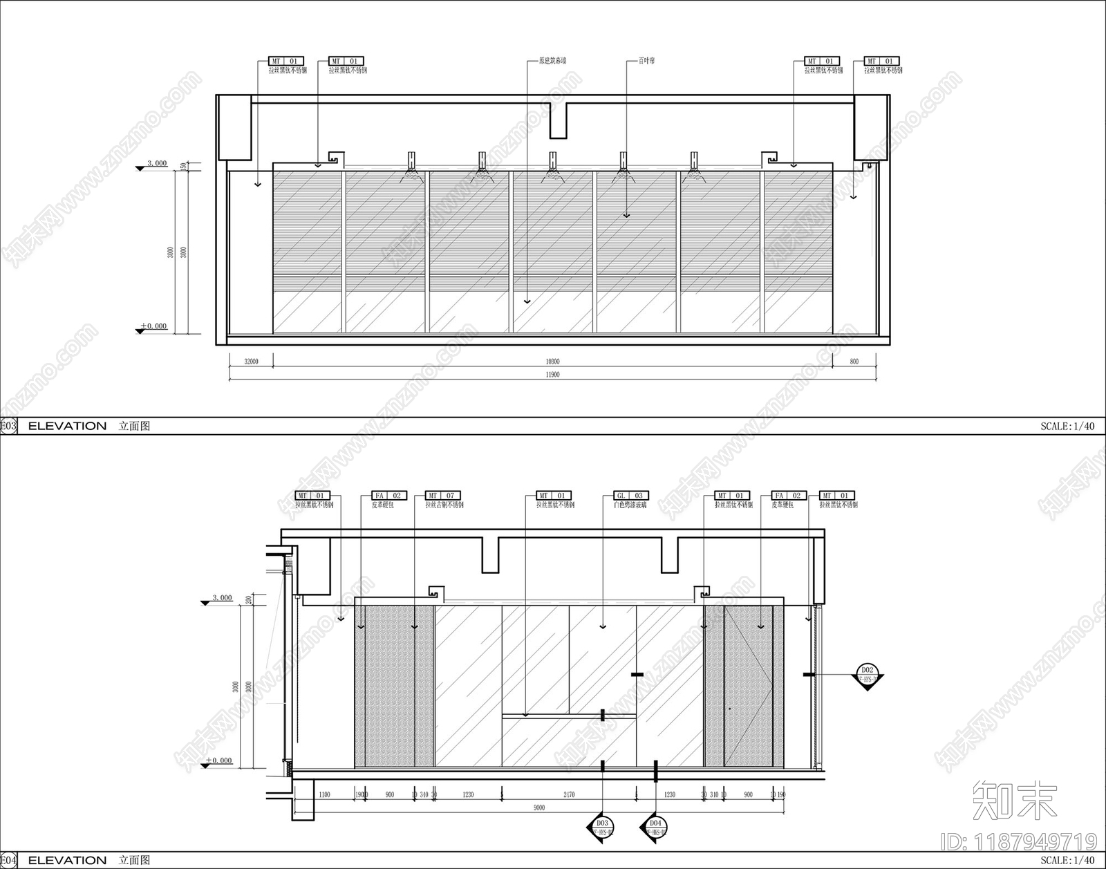 现代会议室cad施工图下载【ID:1187949719】