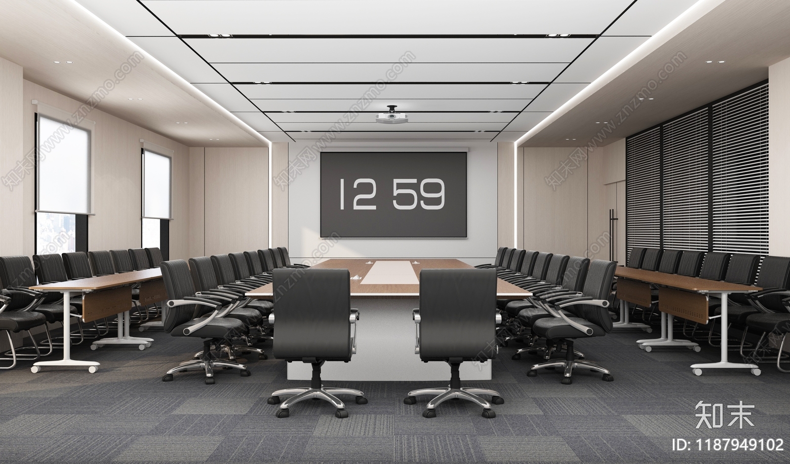 现代新中式整体办公空间施工图下载【ID:1187949102】